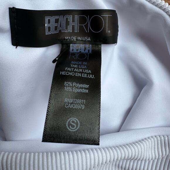 Beach Riot Swimsuit Celine Ribbed One Piece Small White Vacation Beach Pool Trip - Picture 7 of 7